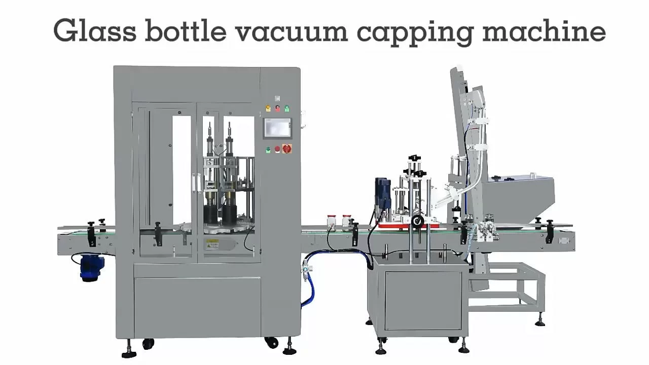 Automatic Jam Glass Jar Memutar Mesin Vacuum Sealing Capping