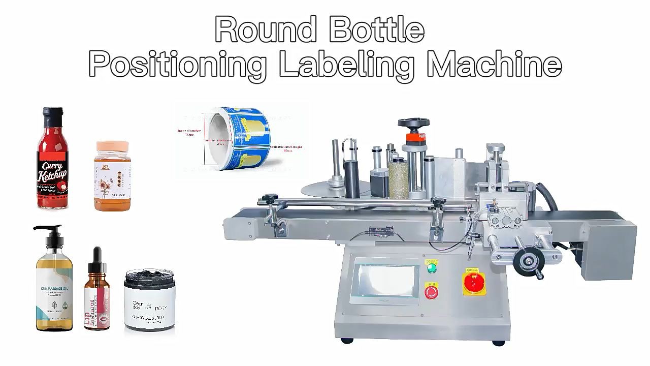 Bench Top Round Glass Jar Cans Bottle Sticker Labeling Machine