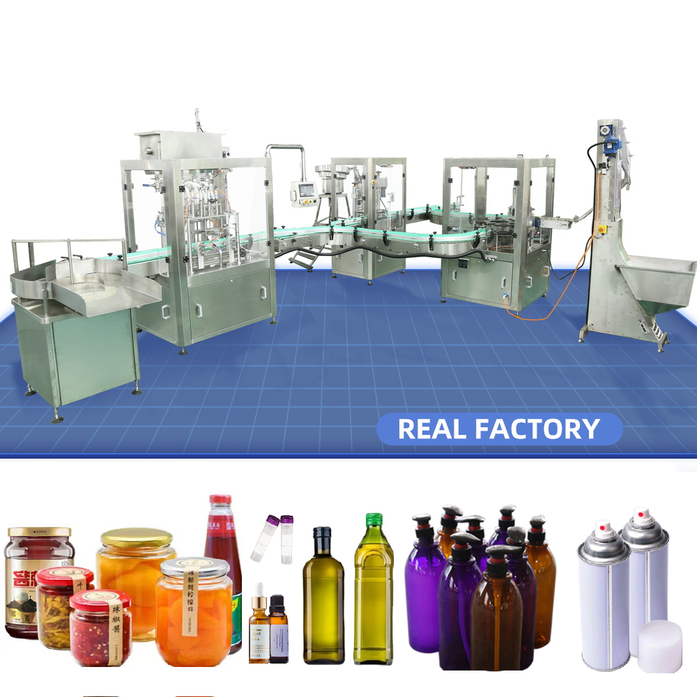 เครื่องบรรจุของเหลวขวดแก้วน้ำมันมะกอกน้ำผลไม้อัตโนมัติ