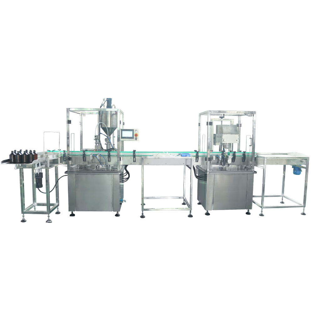 Prilagojen avtomatski linearni vsestranski stroj za zapiranje polnjenja steklenic Prilagojen avtomatski linearni vsestranski stroj za zapiranje polnjenja steklenic
